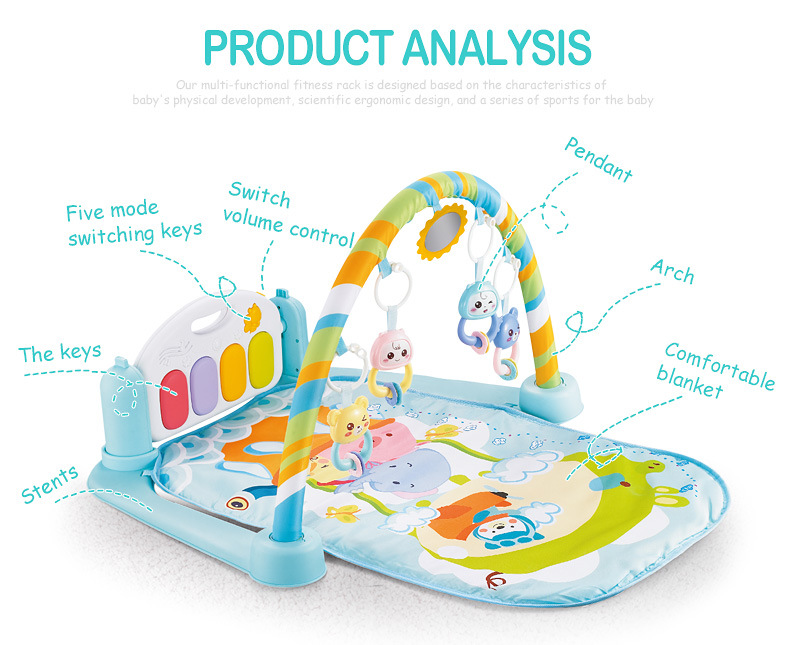 Baby Musical Piano Gym Mat with Toys – Soft & Safe Play Mat for Newborn Baby