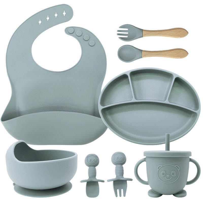 Premium Silicone Baby Feeding Set (8 pcs) – Safe, Colorful & Easy to Use